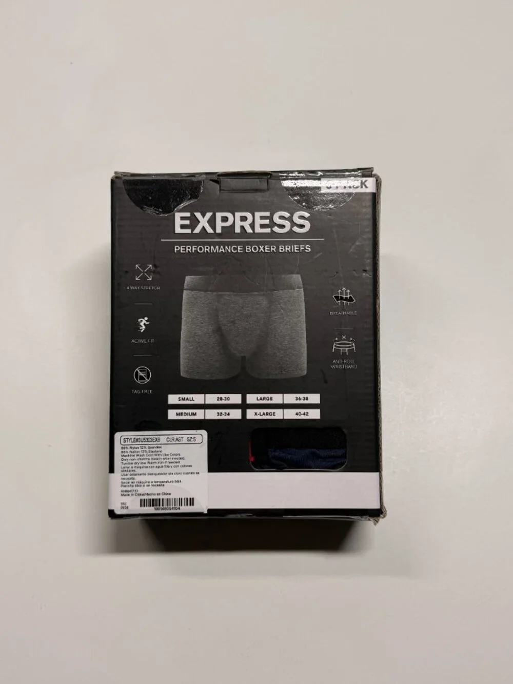 NWT Express Performance Microfiber Boxer Briefs - Multi Colors - 3 Pack
